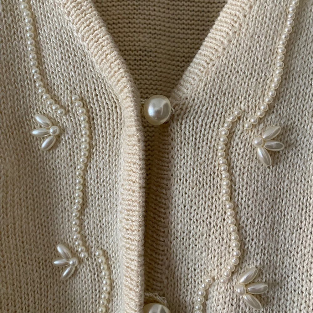 Requirements Cream Button Down Shirt with Floral Embroidery - Picture 5 of 8